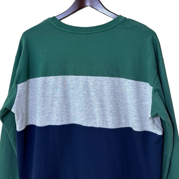 Torrid Navy Gray Green Colorblock French Terry Pullover Sweatshirt Size 0 - Picture 6 of 9